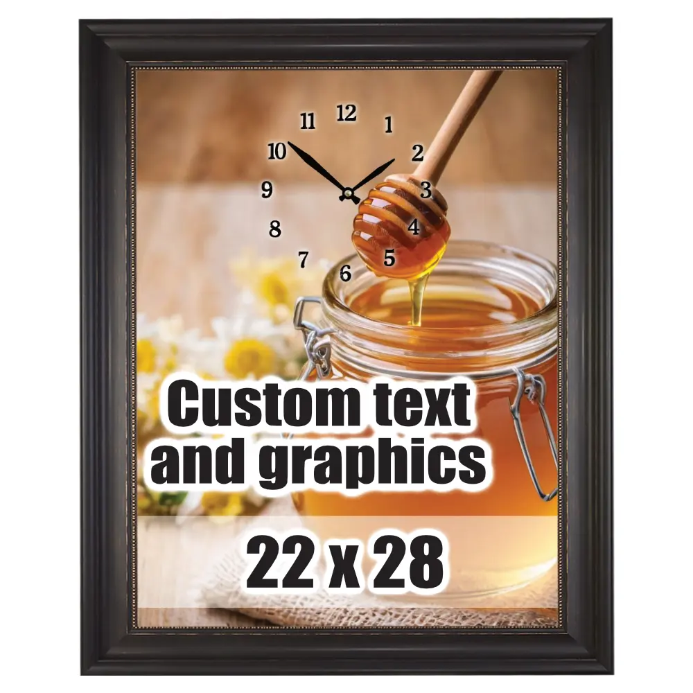 22x28 Framed artwork w/clock