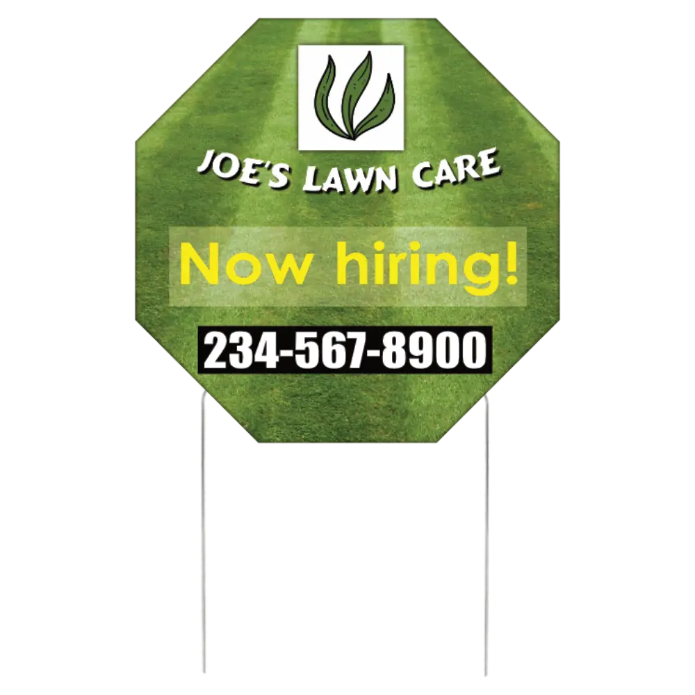 23.5" Octagon Yard sign (4mm corrugated plastic)