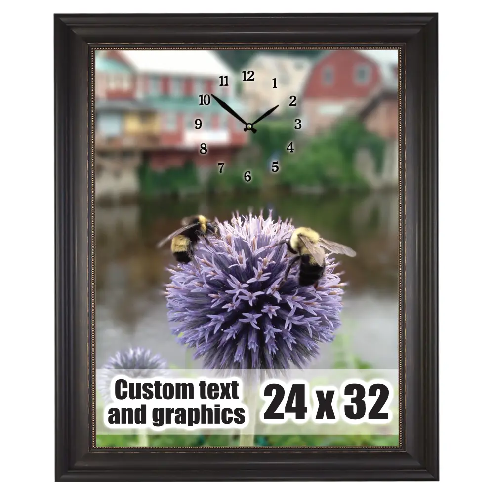 24x32 Framed artwork w/musical clock