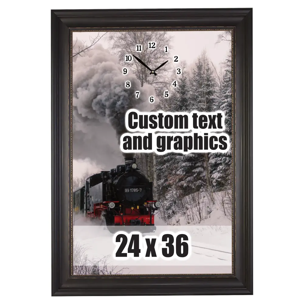 24x36 Framed artwork w/musical clock