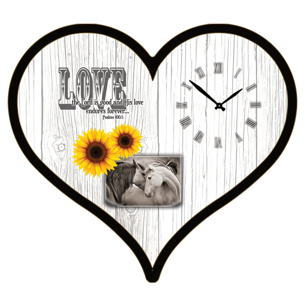 25" x 23" Heart shape clock