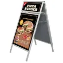A-Frame Sidewalk Sign, 22x28, Snap frame Silver, With header