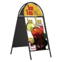 Iron A-Board Sidewalk Sign, 22x28, Frame Black Magnetic, With arched header