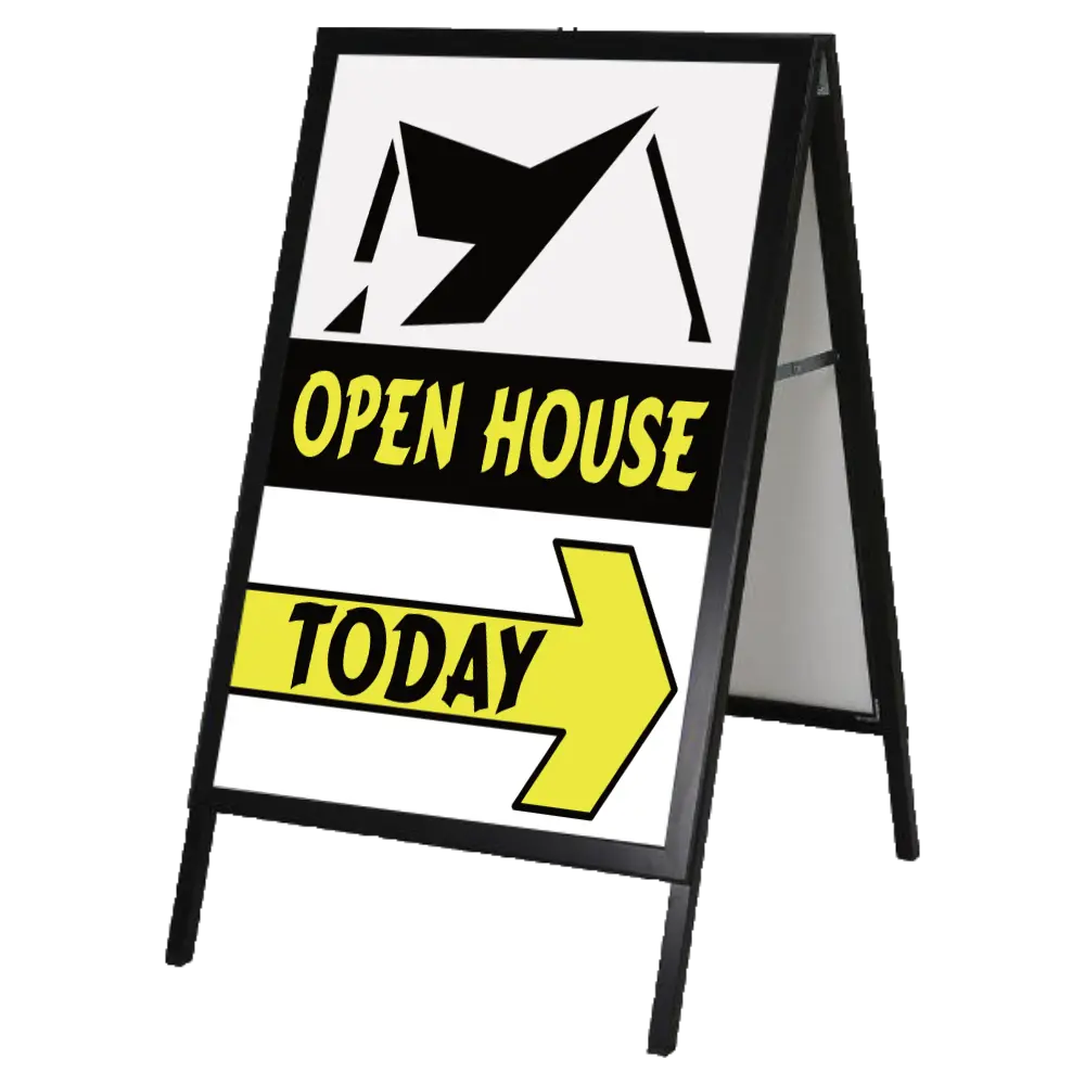 A-Frame Sidewalk Sign, 22x28, Slide-in frame Black