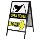A-Frame Sidewalk Sign, 22x28, Slide-in frame Black