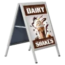 A-Frame Sidewalk Sign, 22x28, Slide-in frame Silver