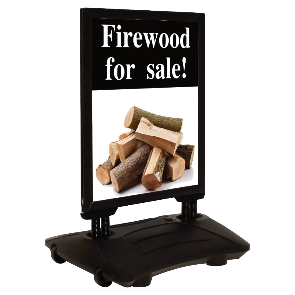WindPro Sidewalk Sign, 24x36, Snap frame Black, Water Base Black