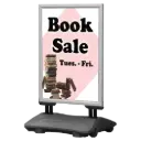 WindPro Sidewalk Sign, 24x36, Snap frame Silver, Water Base Grey