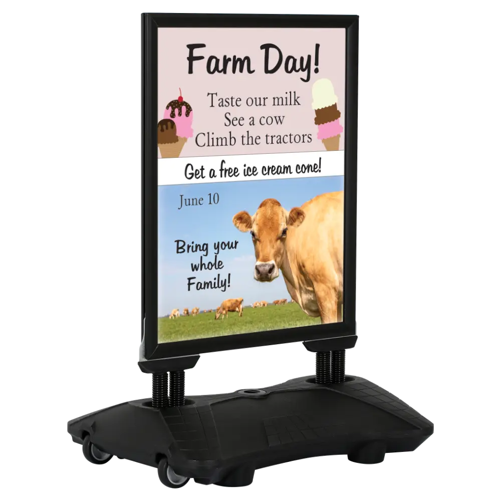 WindPro Lite Sidewalk Sign, 28x44, Snap frame Black, Newtech Waterbase Black