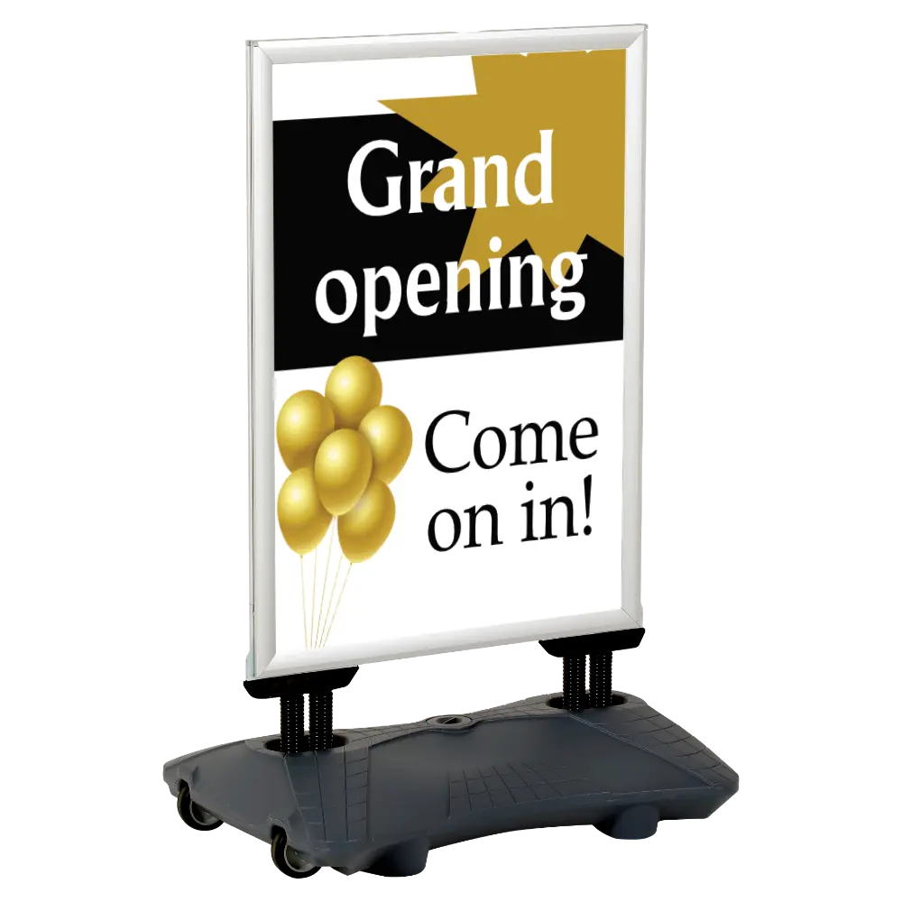 WindPro Lite Sidewalk Sign, 28x44, Snap frame Silver, Newtech Waterbase Grey