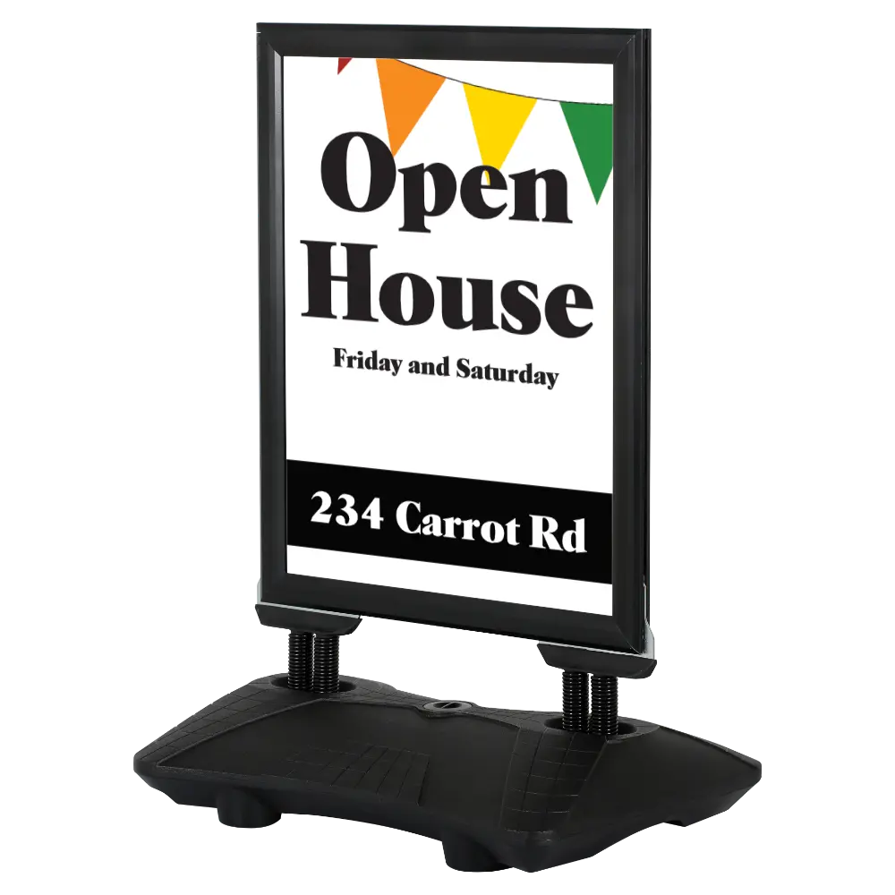 WindPro Plus Sidewalk Sign, 22x28, Snap frame Black, Newtech Waterbase Black