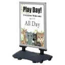 WindPro Plus Sidewalk Sign, 24x36, Snap frame Silver, Newtech Waterbase Grey
