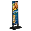 WindPro Slim Sidewalk Sign, 22x60, Slide-in frame Black, Base Black