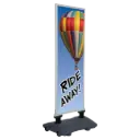 WindPro Slim Sidewalk Sign, 22x60, Slide-in frame Silver, Base Grey