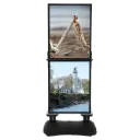 WindPro Slim Sidewalk Sign, 22x28 (2-Tier), Slide-in frame Black, Base Black