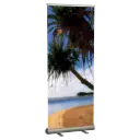 Smart Roll Banner, 35.43 wide, Aluminum silver, Variable height up to 90"