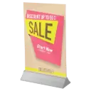 Easy swap poster holder, 23.62 wide, Aluminum silver, Single or double sided poster, variable height