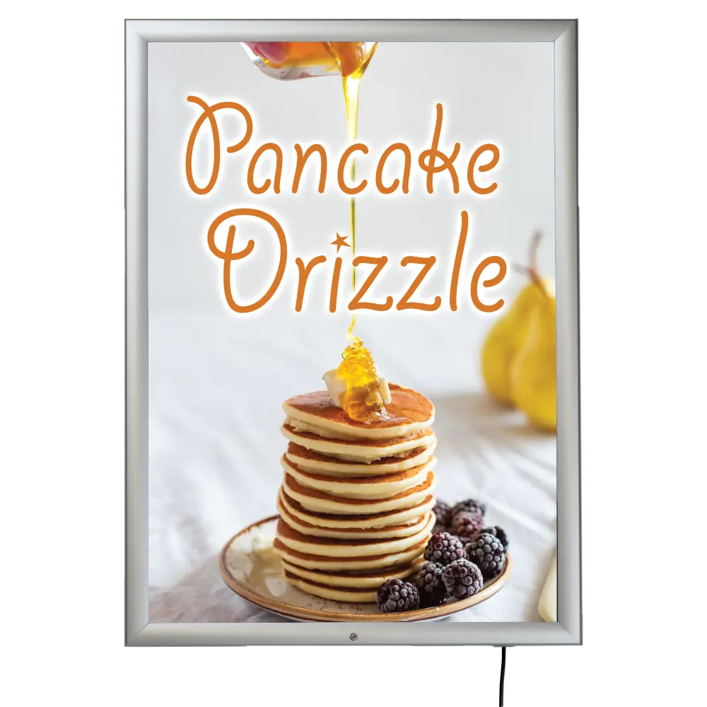 Lockable Weatherproof Smart LED box, 24x36, 1.38" Snap frame Silver, Single-sided, Wall mount