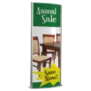 Totem LED box, 27x67, Snap frame Silver, Double-sided, Floor mount