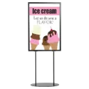 Double-sided Infoboard, 24x36, Slide-in frame Black, Metal oval base