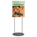 Double-sided Infoboard, 24x36, Slide-in frame Silver, Metal oval base