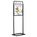 Double-sided Portable Eco Infoboard, 18x24, Slide-in frame Black, Metal tubing base