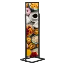 Double-sided Portable Eco Infoboard, 22x69, Slide-in frame Black, Metal tubing base