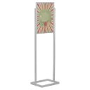 Double-sided Portable Eco Infoboard, 24x36, Slide-in frame Silver, Metal tubing base