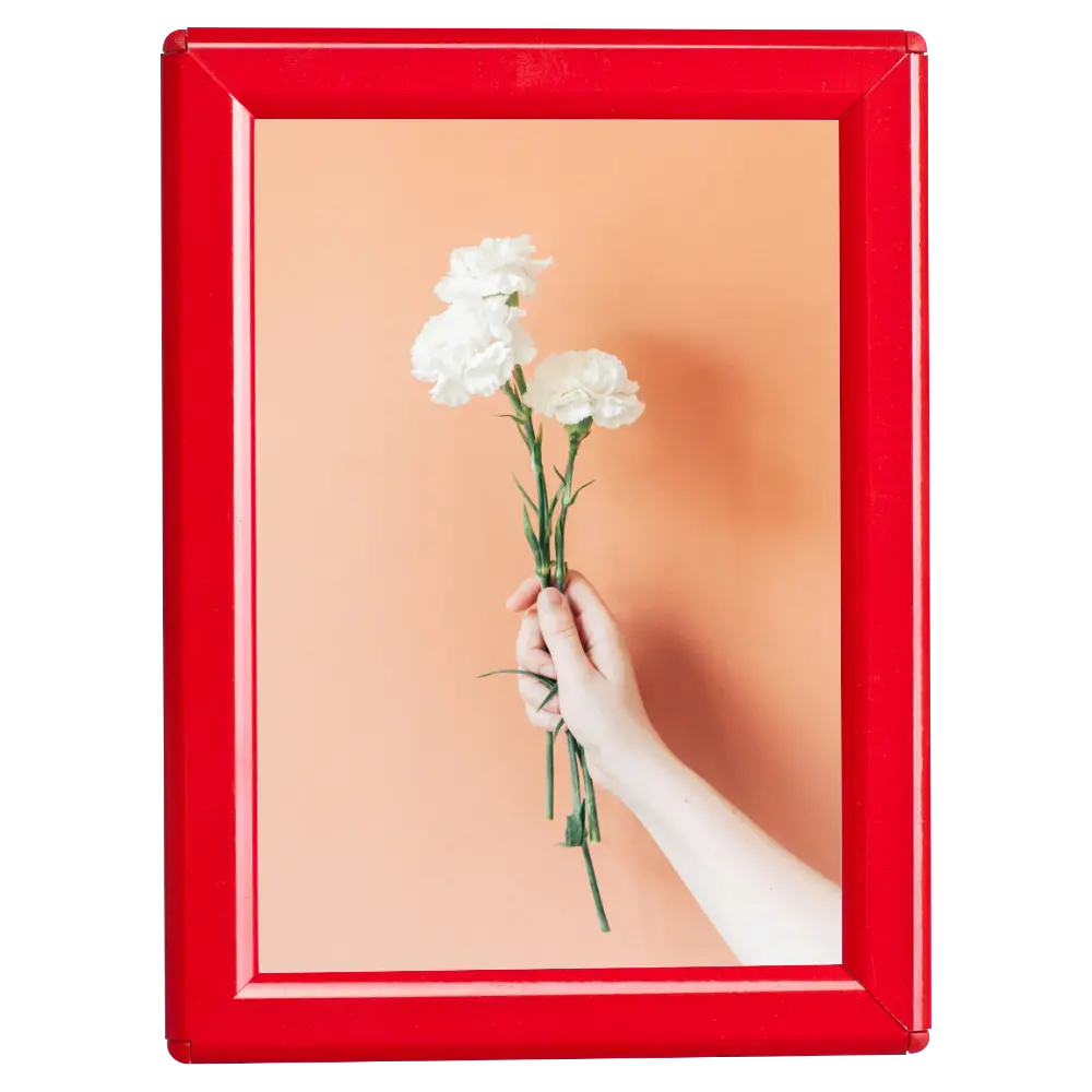Opti-small Poster frame, 5x7, 0.55" Mitered snap frame Red