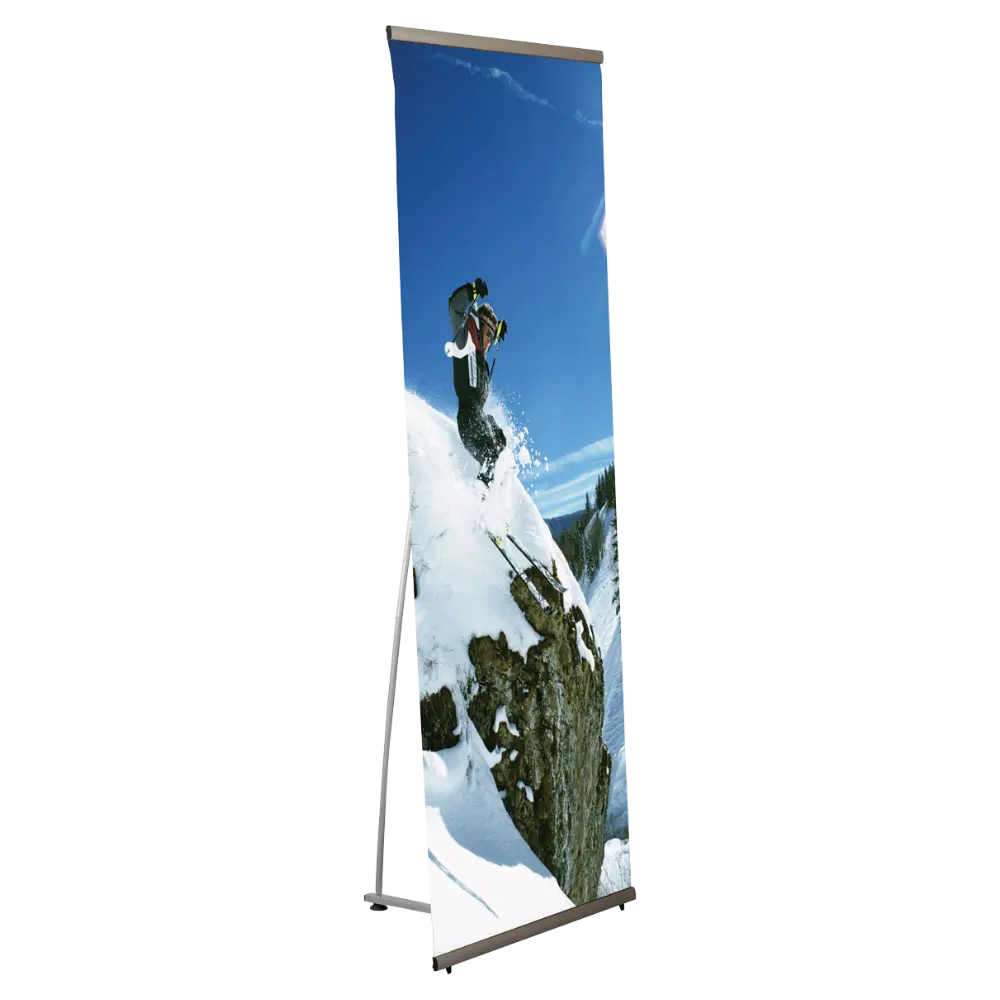 Quick Banner, 39.37 wide x 78.74 high, Aluminum silver