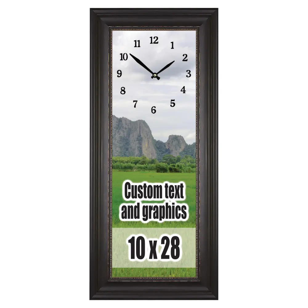 10x28 Framed artwork w/musical clock
