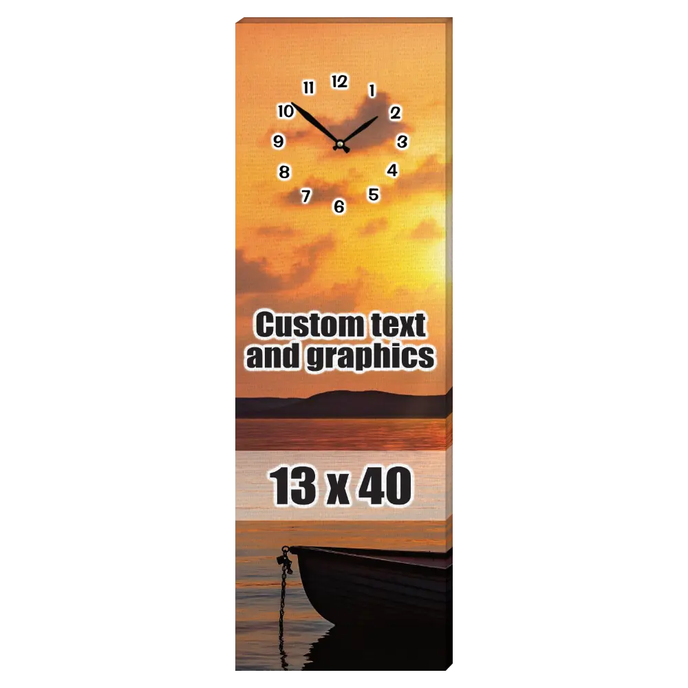13x40 Canvas frame w/musical clock