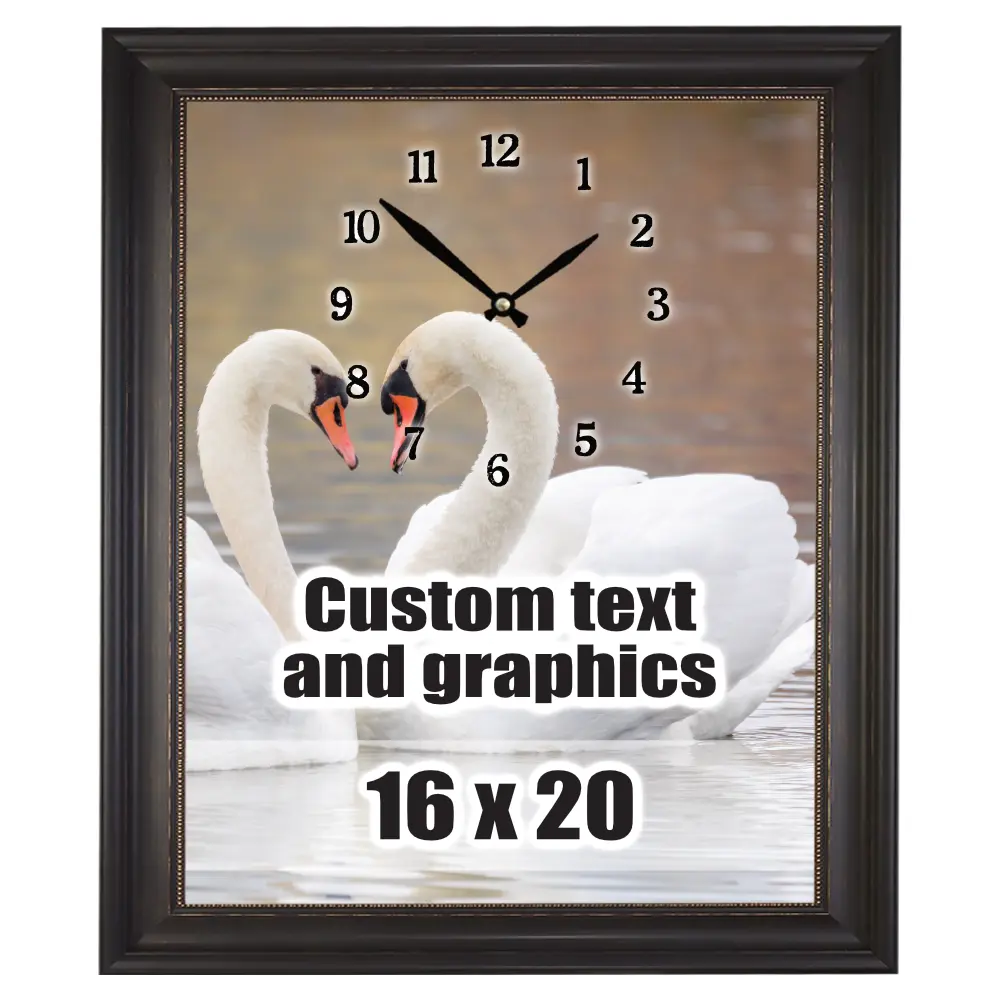16x20 Framed artwork w/musical clock