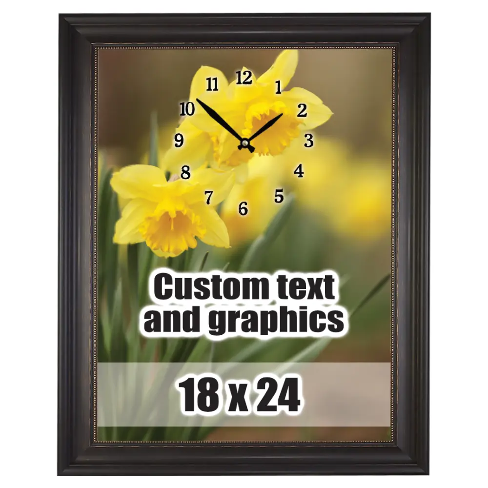 18x24 Framed artwork w/musical clock