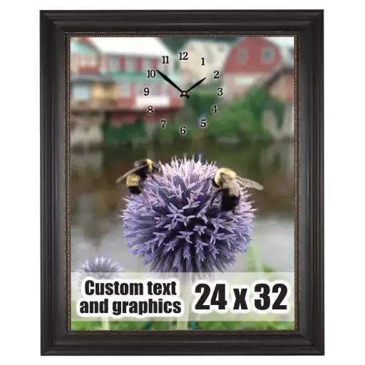 [FR2432-MS] 24x32 Framed artwork w/musical clock
