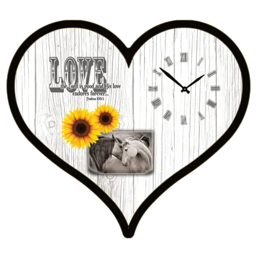 [HS-NOM] 25" x 23" Heart shape clock