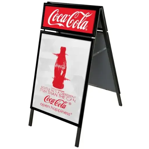 [UAB2550B22X5000] A-Frame Sidewalk Sign, 22x28, Snap frame Black, With header