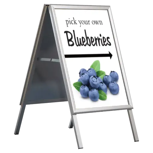 [UAB3250N22X2000] A-Frame Sidewalk Sign, 22x28, Snap frame Silver