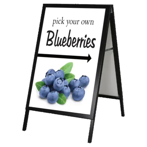 [UABS0B0034X2000] A-Frame Sidewalk Sign, 30x40, Slide-in frame Black