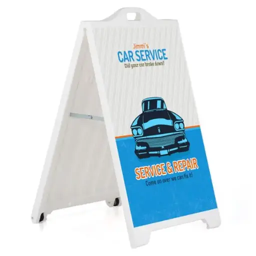 [UPSP310024x2000] SignPro Sidewalk Sign, 24x36, Frame White, Use adhesive print