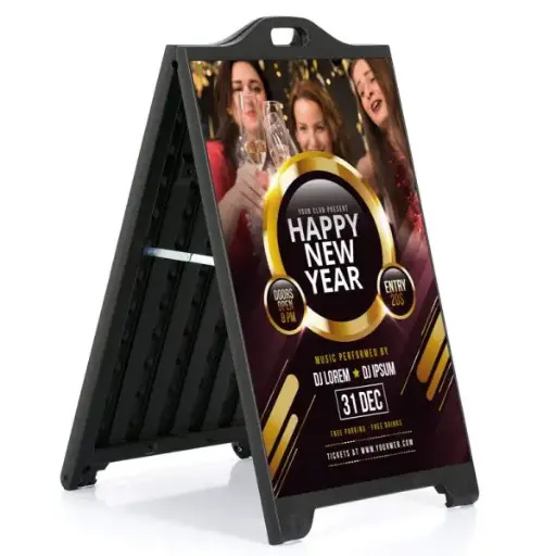 [UPSP320024x2000] SignPro Sidewalk Sign, 24x36, Frame Black, Use adhesive print