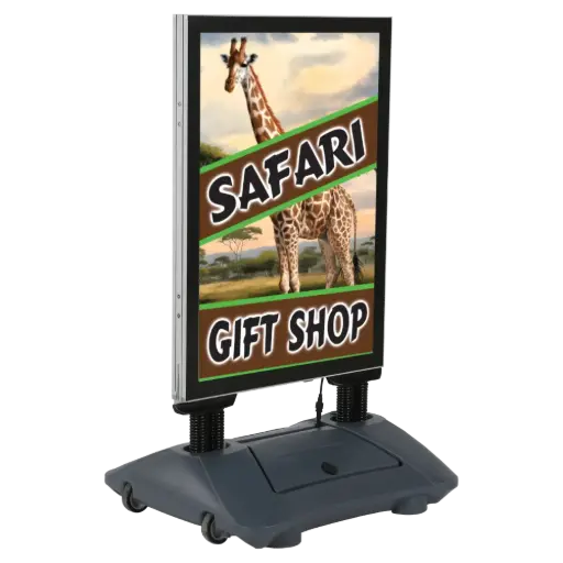 [USWL000NA1X2002] WindPro Illuminated Sidewalk Sign, 23x33, Frame Black, LED with plug