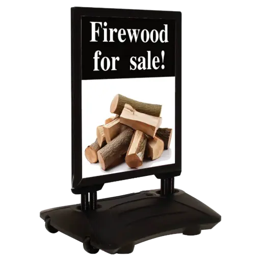 [UTWM000B28X2000] WindPro Sidewalk Sign, 24x36, Snap frame Black, Water Base Black