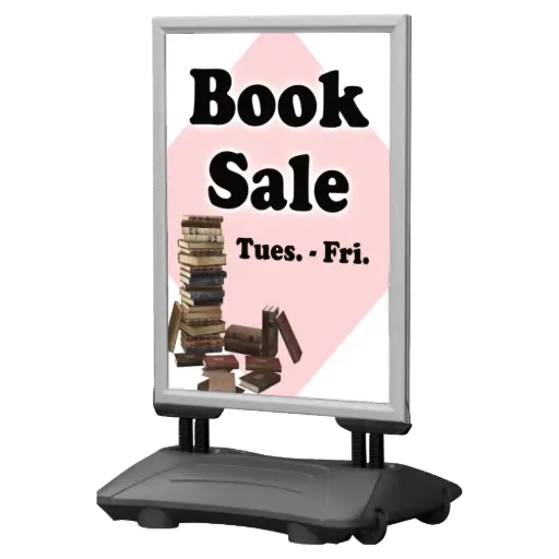 [UTWM000N28X2000] WindPro Sidewalk Sign, 22x28, Snap frame Silver, Water Base Grey