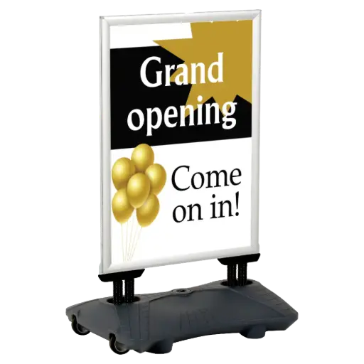 [USWPL10N84x2000] WindPro Lite Sidewalk Sign, 28x44, Snap frame Silver, Newtech Waterbase Grey
