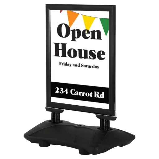 [UTWMPP0B24X9002] WindPro Plus Sidewalk Sign, 24x36, Snap frame Black, Newtech Waterbase Black