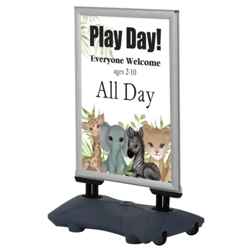 [UTWMPP0N22X9002] WindPro Plus Sidewalk Sign, 22x28, Snap frame Silver, Newtech Waterbase Grey
