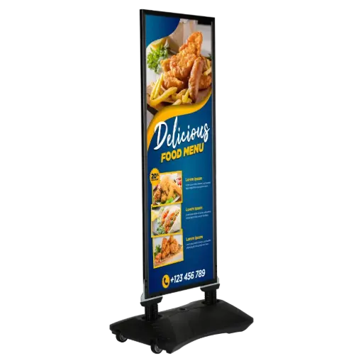 [USWPS00B26X9003] WindPro Slim Sidewalk Sign, 22x60, Slide-in frame Black, Base Black