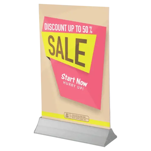 [UMS0100600X2000] Easy swap poster holder, 23.62 wide, Aluminum silver, Single or double sided poster, variable height