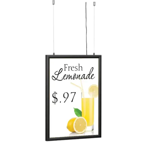 [ULB25CB018X2000] Best Buy Smart LED box, 18x24, 1" Snap frame Black, Double-sided, Ceiling mount